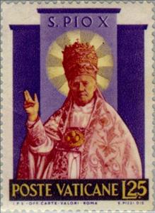 Stamp, Pope Pius X- Holy declaration, Vatican City,  , Special Occasions, Popes