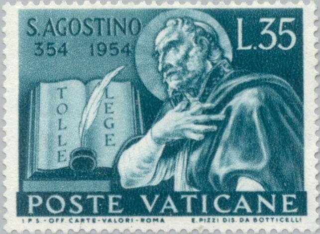Book and portrait of St. Augustine