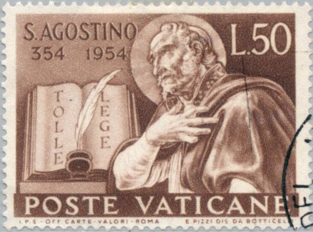 Book and portrait of St. Augustine