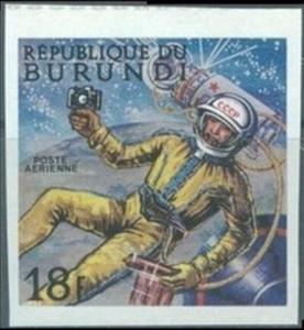 Stamp, Soviet Cosmonaut, Burundi,  , Astronauts, Outer Space, Space Traveling