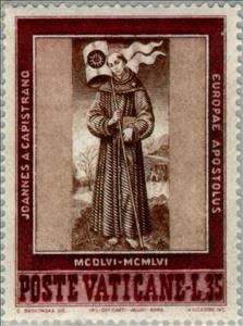 Stamp, Portrait of St. John of Capistrano, painting by Cola, Vatican City,  , Commemoration, Biblical Accounts