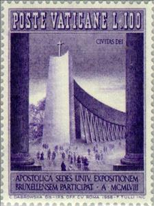 Stamp, Pavilion of the Holy See, Vatican City,  , Special Occasions, World Exhibitions