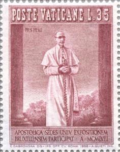 Stamp, Pius XII, Vatican City,  , Special Occasions, World Exhibitions