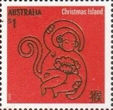 Stamp, Monkey, Christmas Island,  , Animals (Fauna), Chinese New Year, Chinese Zodiac, Monkeys, Stylized Animals, Zodiac
