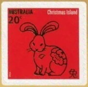 Stamp, Rabbit, Christmas Island,  , Animals (Fauna), Chinese New Year, Chinese Zodiac, Rabbits, Stylized Animals, Zodiac