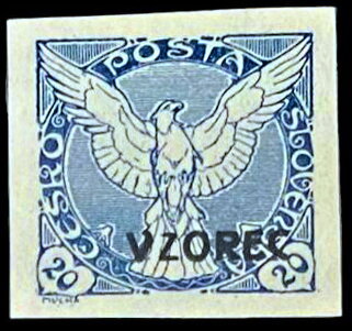 Falcon in flight overprint "VZOREC"