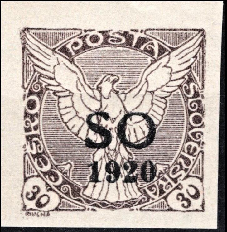 Sokol v letu - Windhover - overprint S O 1920
