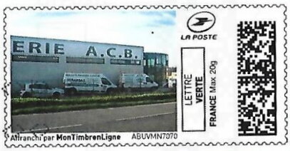Stamp, Aluminium Creations Bonnet (Menusierie A.C.B.), France,  , Building Industry, Factories, Trucks