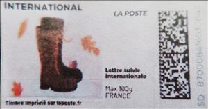 Stamp, Autumn. Brown Boots. Redesign without laposte logo, France,  , Autumn, Shoes