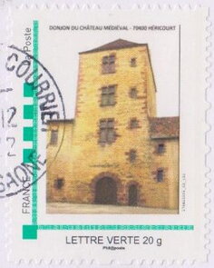 Stamp, Donjon Chateau Medieval Hericourt, France,  , Castles