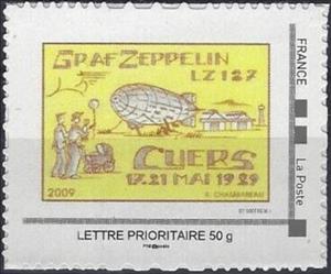 Stamp, Graf Zeppelin IZ 127 Cuers 17-21 May 1929, France,  , Zeppelins