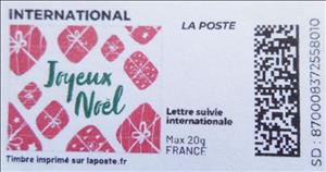 Stamp, Joyful Christmas. Lots of Gifts in Red Wrapping. Joyeux Noel, France,  , Christmas, Presents / Gifts