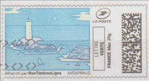 Stamp, Light Blue Lighthouse, France,  , Coastal Areas, Lighthouses
