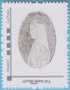 Stamp, Musee de la Resistance. Portrait of Madame Socie, France,  , Art, Freedom Fighters, Museums, Women