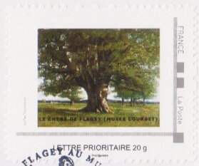 Stamp, Oak Tree; Chene de Flagey; Musee Courbet, France,  , Paintings, Trees