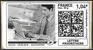 Stamp, Office Worker with laptop, France,  , Computers, Professions