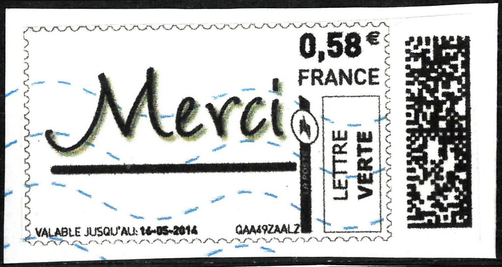 Thanks in Stylish Writing underlined. Merci