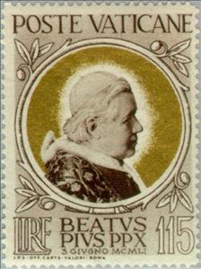 Stamp, Pope Pius X- Holy declaration, Vatican City,  , Special Occasions, Saints, Popes