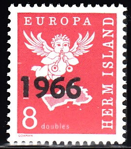 Stamp, Europa 1962 overprinted 1966, Herm Island,  , Angels, Islands