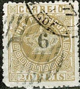 Stamp, Crown with surcharge, India, Portuguese,  , Crowns and Coronets