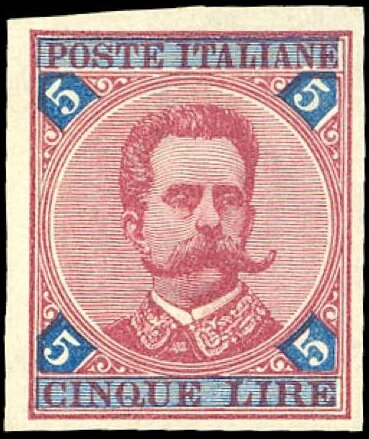 Effigy of Umberto I within an circle