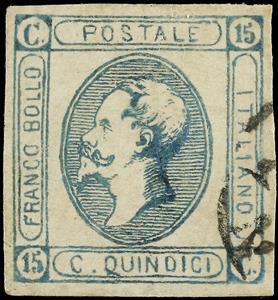 Stamp, King Vittorio Emanuele II by an oval, Italy,  , Famous People, Heads of State, Kings, Men, Royalty
