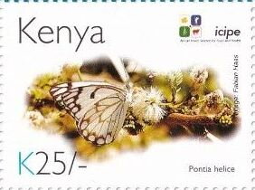 Stamp, Meadow White (Pontia helice), Kenya,  , Animals (Fauna), Anniversaries and Jubilees, Butterflies and Moths, Insects