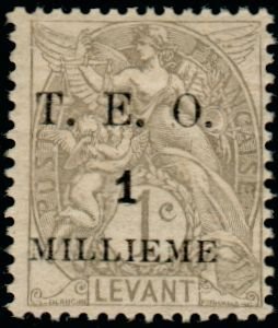 Stamp, "T.E.O." & value on French Levante stamp, Syria,  , Gods and goddesses