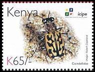 Stamp, Tiger Beetle (Cicindela cancellata), Kenya,  , Animals (Fauna), Anniversaries and Jubilees, Beetles, Insects