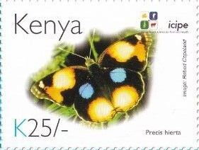 Stamp, Yellow Pansy (Precis hierta), Kenya,  , Animals (Fauna), Anniversaries and Jubilees, Butterflies and Moths, Insects