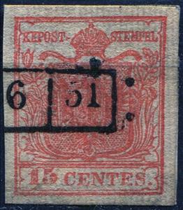 Stamp, Coat of Arms of Austria, Lombardy-Venetia,  , Coats of Arms, Crowns and Coronets, Heraldic Animals