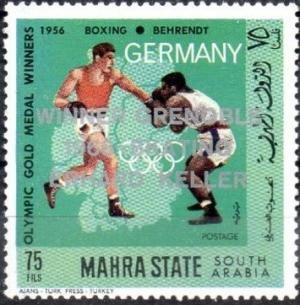 Stamp, Boxing – Behrendt (1956), Mahra,  , Boxing, Olympic Games, Sports