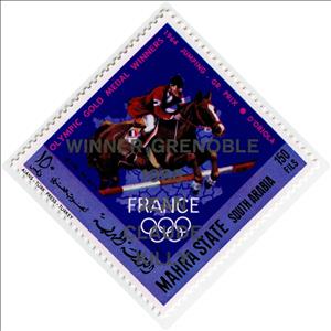 Stamp, Show Jumping – D’Oriola (1964), Mahra,  , Animals (Fauna), Equestrianism and horse riding, Horses, Mammals, Olympic Games, Sports