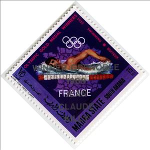 Stamp, Swimming – Boiteux (1952), Mahra,  , Olympic Games, Sports, Swimming