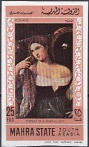 Woman with a Mirror, by Titian (aka Tiziano Vecellio)