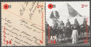 Se-tenant, Letters Home / Serving Abroad - Se=tenant, New Zealand,  , First World War