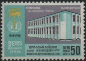 Stamp, Hygiene Institute, Sri Lanka,  , W.H.O.