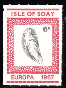 Stamp, Shell - Europa 1967, Scotland, Isle of Soay,  , Animals (Fauna), Shells