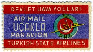 Stamp, D.H.Y Airmail Label, Turkey,  , Airlines