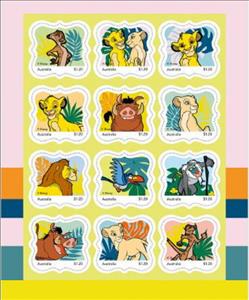 Booklet Pane, Lion King, Australia,  , Animals (Fauna), Cartoons, Disney, Лев
