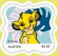 Stamp, Simba, Australia,  , Animals (Fauna), Cartoons, Disney, Лев