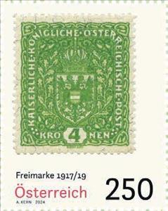 Stamp, 4 Kronen Stamp of 1917-1919, Austria,  , Stamps