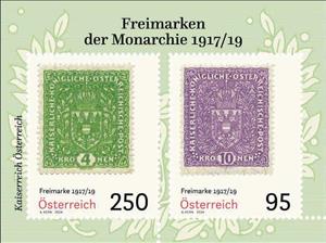 Souvenir Sheet, Definitive Stamps of 1917-1919, Austria,  , Stamps