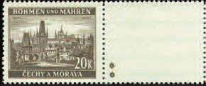 Stamp with Attached Label, Prag / Praha, Bohemia and Moravia,  , Bridges, Buildings, Churches - Cathedrals - Basilicas - Chapels, Townscapes / City Views