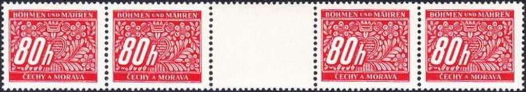 Gutter Pairs, Stylized flowers and branches, Bohemia and Moravia,  , Numbers, Stylized Plants