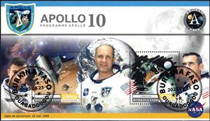 Mini Sheet, Apollo 10, Burkina Faso,  , Astronauts
