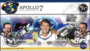 Mini Sheet, Apollo 7, Burkina Faso,  , Astronauts
