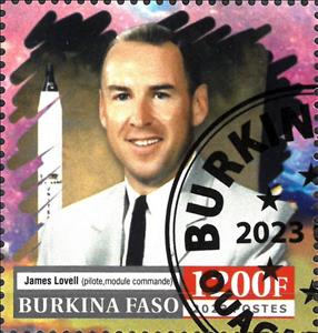 Stamp, Apollo 8, Burkina Faso,  , Astronauts