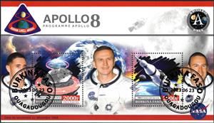 Mini Sheet, Apollo 8, Burkina Faso,  , Astronauts