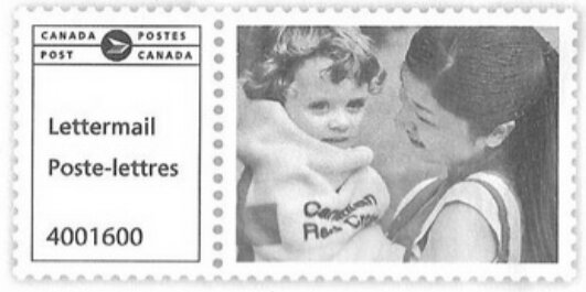 Woman and Child in a red cross t-shirt